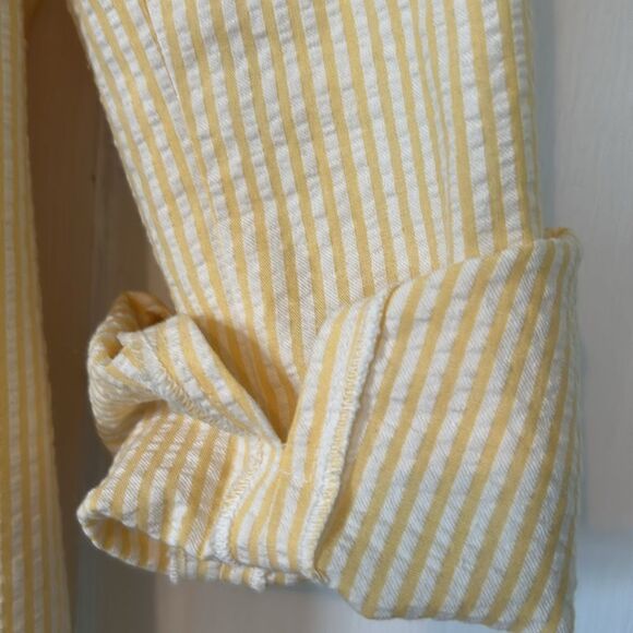 Lia Kes Yellow Seersucker Women's Blazer - Size 10 - Picture 5 of 10
